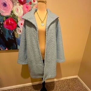 IVY JANE WOOLY "LIKE" COAT in baby blue, size Large